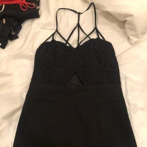 Strapped Black Dress - Express Brand